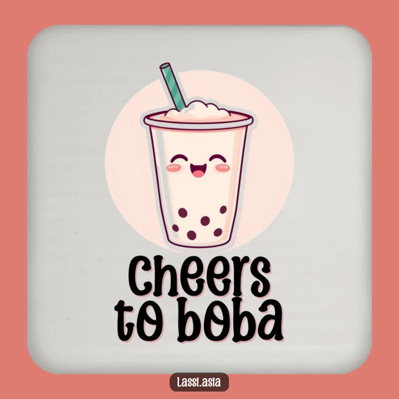 Funny Boba Tea Coaster - Joyful Wiggle Art for Table Protection