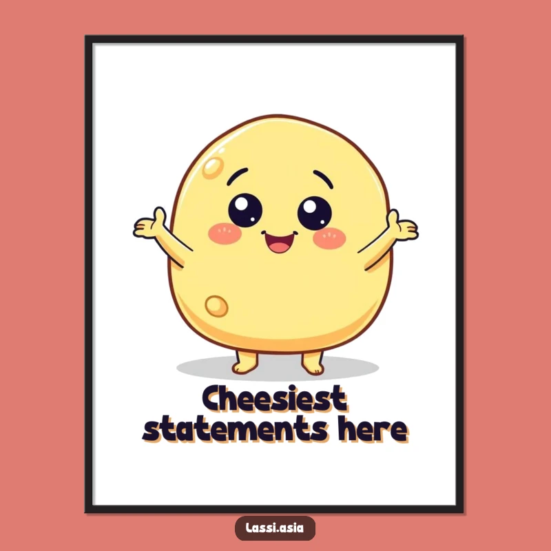 Funny Cheese Puff Poster - Wildly Gesturing Art for a Humorous Vibe