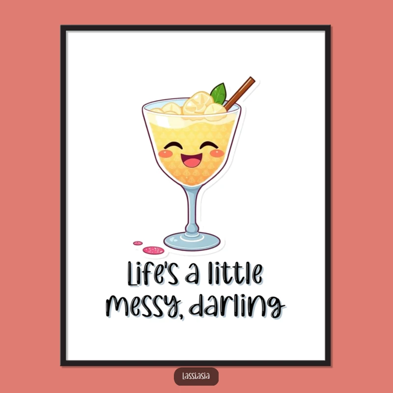 Funny Free Printable Wall Art: Laughing Cocktail, Glitter Spill, Downloadable Party