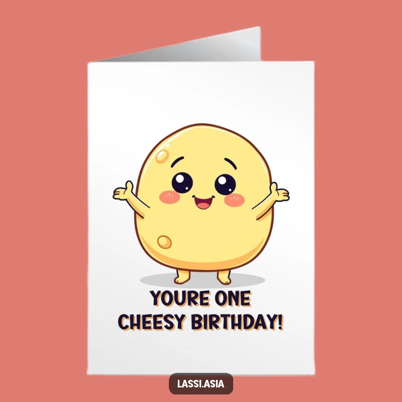 Free Printable Birthday Card: Wildly Gesturing Cheese Puff, Funny & Downloadable Gift