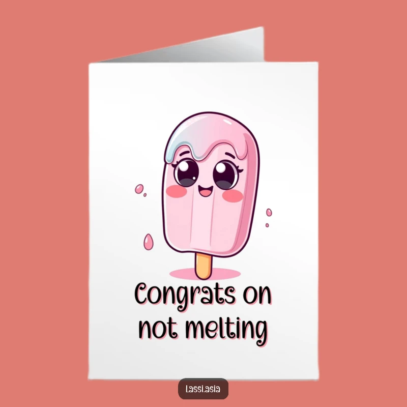 Free Printable Congrats Card: Wobbling Melting Popsicle, Funny & Easy Downloadable Gift