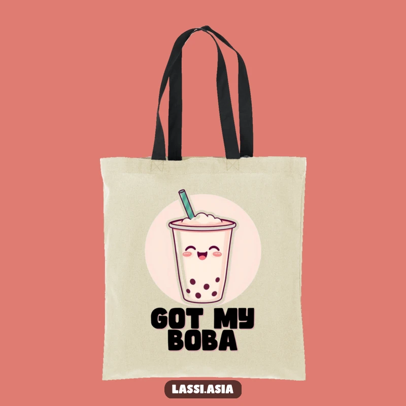 Funny Boba Tea Tote Bag - Joyful Wiggle for Everyday Errands and Fun